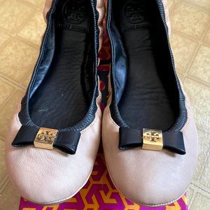 NIB Tory Burch Eddie Bow Ballet Flat Pink, 8.5